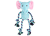 Stuffed elephant style dog toy with tough rope arms and legs